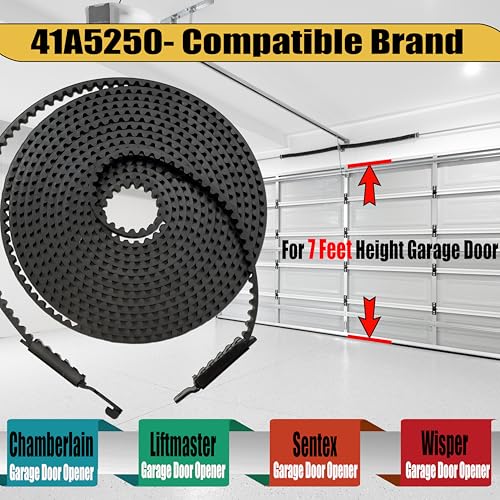 Blesseras Garage Door Belt 41A5250 Replacement for 7ft Door Compatible with Chamberlain/LiftMaster Garage Door Opener, Quite Drive Belt, Total Length 237 '' - Image 3