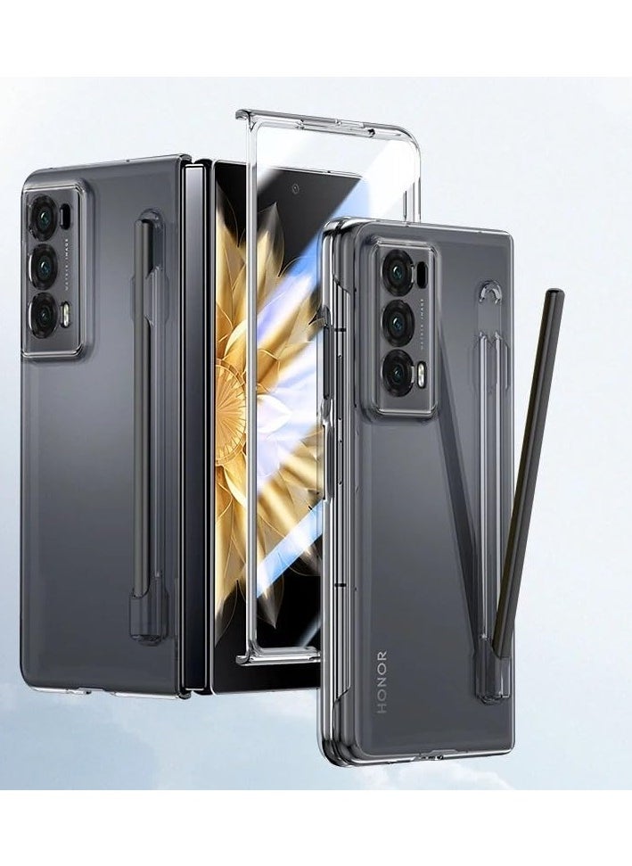General - Honor Magic V2 2023 Case with Stylus Pen,Pen Holder Cover Anti-Scratches Ultra Thin Case with Built-in Screen Protector for Honor Magic V2 - Image 1