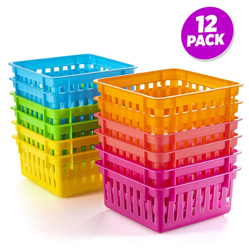PREXTEX Classroom Storage Baskets Crayon and Pencill Container - Classroom Organization - Crayon Holder - Storage Basket, Shelf & Desk Organizer - Classrooms, Office Desk, Small Desk, and Toy Storage - Image 2