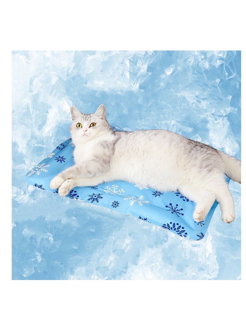 SINCHER SINCHER Summer Cooling Mat & Sleeping Pad Pet cooling mat- Cat Dog Cooling Mat,RReversible Cold Gel Cooling Pads Safe Physical Cooling Dog Kennel,Sofa,Floor Washable Summer Pet Pads (60*90CM Azure)  - Image 1