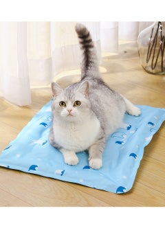 SINCHER SINCHER Summer Cooling Mat & Sleeping Pad Pet cooling mat- Cat Dog Cooling Mat,RReversible Cold Gel Cooling Pads Safe Physical Cooling Dog Kennel,Sofa,Floor Washable Summer Pet Pads (60*90CM Azure)  - Image 2