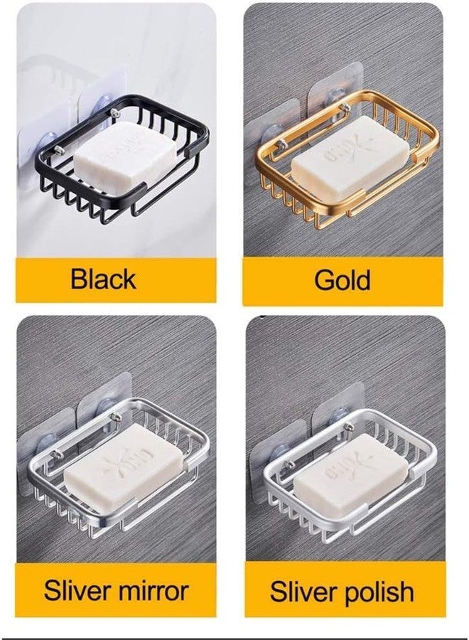 SquarezhenBo Gold Bar Soap Holder for Shower Wall,Stainless Steel Adhesive Soap Dish for Bathroom,Drill Free Soap Holder Storage Rack Soap Dishes Holders and Dispensers Bathroom Accessories - Image 4