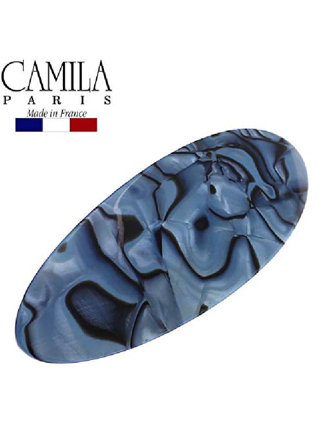 CAMILA Paris Cp2984 French Hair Barrette Clip Handmade Oval Blue Strong Hold Grip Hair Clips For Women No Slip Rubberized Metal Closure Durable Styling Girls Hair Accessories Made In France - Image 5