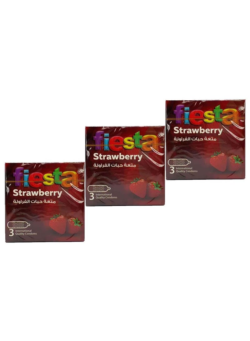 FIESTA Offer of 3 Packs Fiesta Strawberry - 3x3 condoms - Image 1