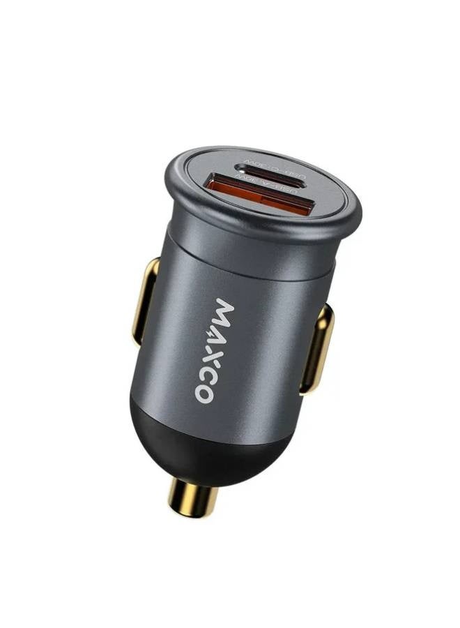 ماكس اند كو شاحن سيارة سريع Maxco MQ06 بقوة 30 واط PD3.0 مع منفذي USB-A و USB-C، أسود - Image 2