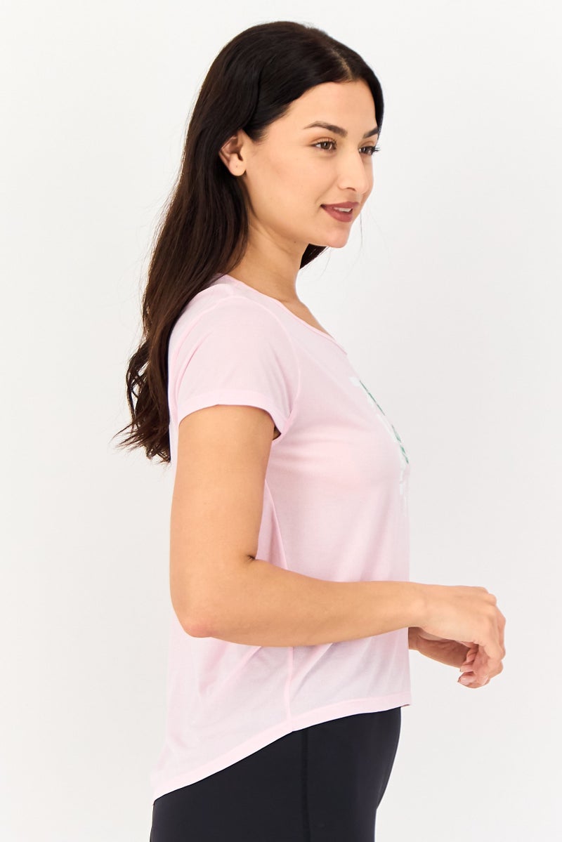 Nike Women Standard Fit Short Sleeve Running T-Shirts, Pink - Image 2