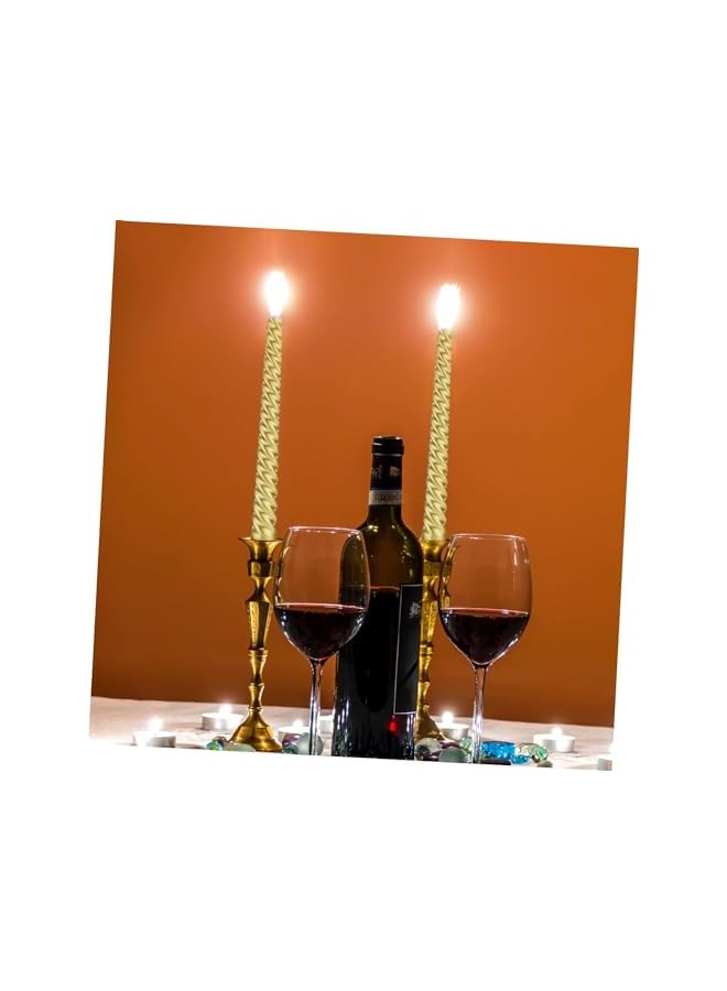 The Bros 10 inch Taper Candles Set of 4 tasteless Unscented smokeless burning Candles suitable for home, wedding, birthday parties and home decoration (Electroplated gold) - Image 4