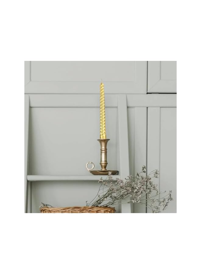 The Bros 10 inch Taper Candles Set of 4 tasteless Unscented smokeless burning Candles suitable for home, wedding, birthday parties and home decoration (Electroplated gold) - Image 2