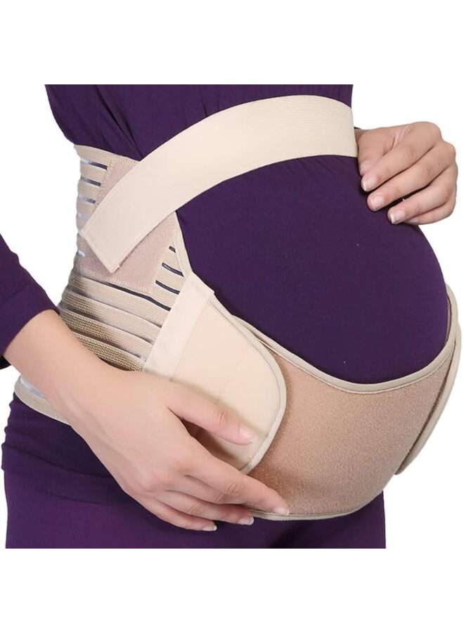 حزام الأمومة، حزام دعم 3 في 1 للحمل لآلام الظهر/الحوض/الورك، حزام دعم البطن للأمومة لدعم البطن أثناء الحمل/لون البشرة/مقاس XL - Image 1