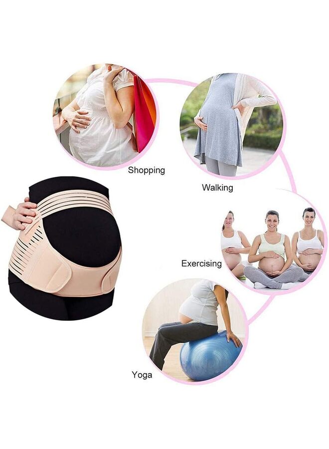 حزام الأمومة، حزام دعم 3 في 1 للحمل لآلام الظهر/الحوض/الورك، حزام دعم البطن للأمومة لدعم البطن أثناء الحمل/لون البشرة/مقاس XL - Image 4