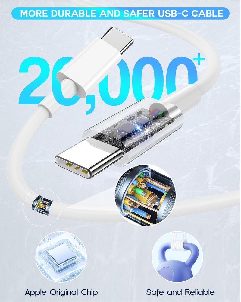 DreemTeam USB C to USB C, 240W USB C Cable, 6.6ft C to C Cable Fast Charging for Macbook Pro/Macbook Air, iPad Pro 12.9-inch, iPhone 15/Pro Max/Pro/Plus, Samsung Galaxy S23,Compatible 140W/100W /65W/45W/35W/20W - Image 4