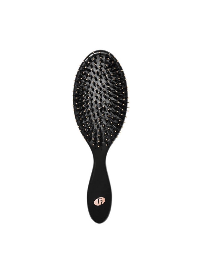T3 - 3 Polish & Shine Premium Vegan Boar And Nylon Oval Hairbrush With Dual Bristle Design For Smoothing And Detangling - Image 1