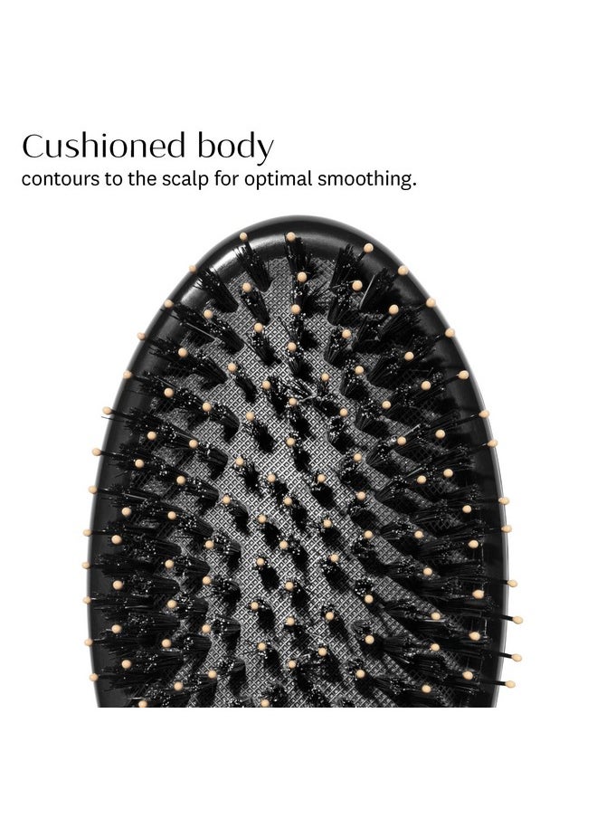 T3 - 3 Polish & Shine Premium Vegan Boar And Nylon Oval Hairbrush With Dual Bristle Design For Smoothing And Detangling - Image 1