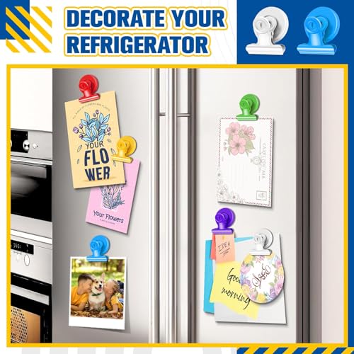 Grtard 6pack Magnetic Clips Heavy Duty, Magnet Clips for Fridge, Refrigerator Magnets, Strong Magnetic Clip,Scratch Free Magnets with Clip for Refrigerator, Whiteboard, Classroom, Locker(Colorful) - Image 5