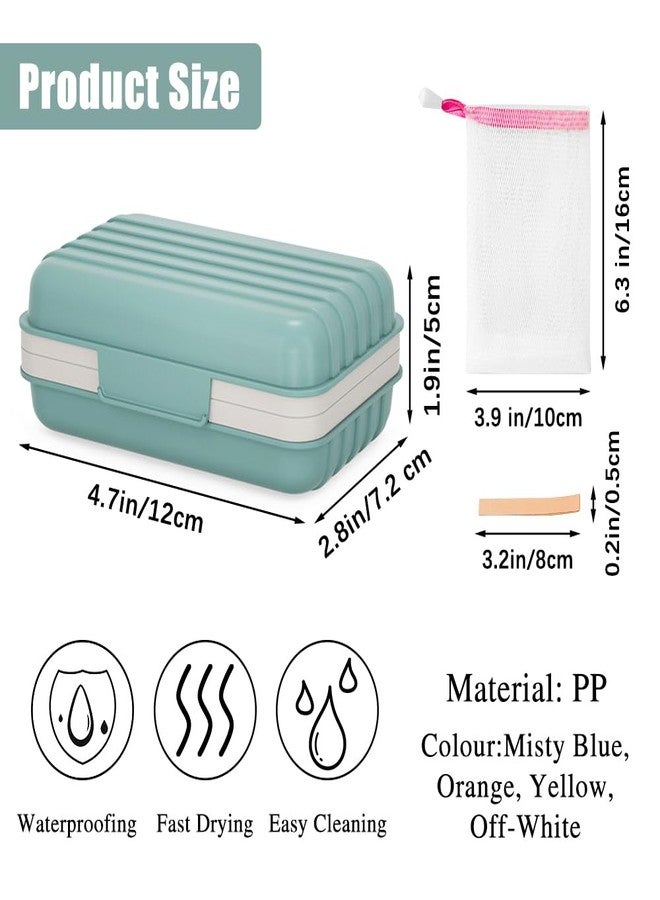 SITAKE 4 Pcs Travel Soap Box Holder Case with Lid, Portable Colorful Soap Dishes Container with Silicone Band Soap Saver Bag, Large Rectangular Leak Proof Soap Dishes for Shower Gym Bathroom - Image 2