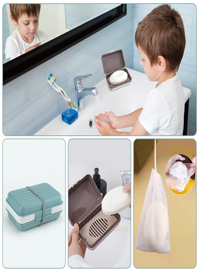 SITAKE 4 Pcs Travel Soap Box Holder Case with Lid, Portable Colorful Soap Dishes Container with Silicone Band Soap Saver Bag, Large Rectangular Leak Proof Soap Dishes for Shower Gym Bathroom - Image 5