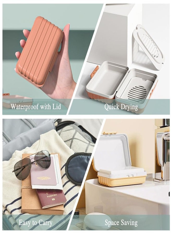 SITAKE 4 Pcs Travel Soap Box Holder Case with Lid, Portable Colorful Soap Dishes Container with Silicone Band Soap Saver Bag, Large Rectangular Leak Proof Soap Dishes for Shower Gym Bathroom - Image 4