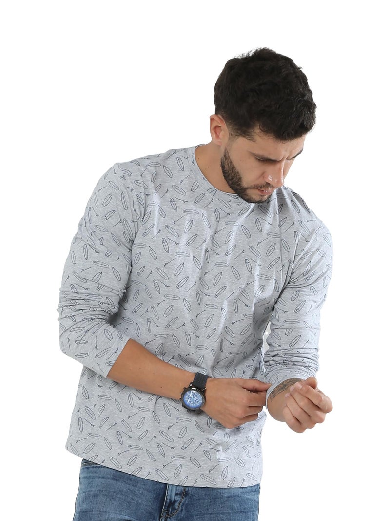 fanideaz Mens Full Hand T Shirts for Men Comfortable T Shirt for Man Full Sleeve Trendy Long Sleeve Tshirt for Men Fashion_5509GY_XL_Grey - Image 5