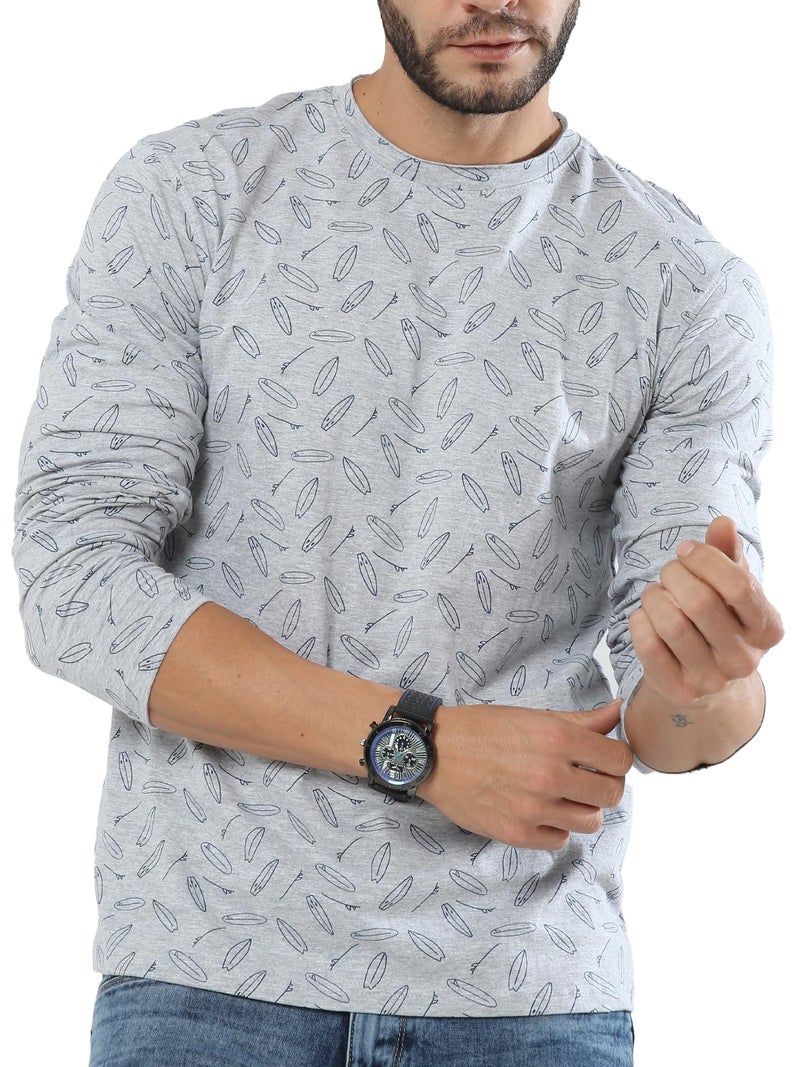 fanideaz Mens Full Hand T Shirts for Men Comfortable T Shirt for Man Full Sleeve Trendy Long Sleeve Tshirt for Men Fashion_5509GY_XL_Grey - Image 1