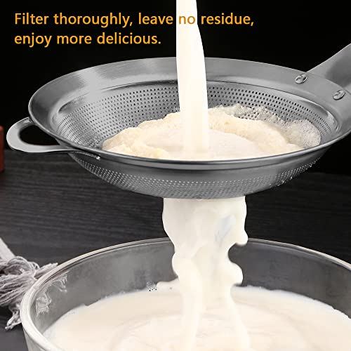 Collfa Fine Mesh Stainless Steel Metal With HoleSieve Food Strainer Grease Spider Skimmer And With Handle Large Holes Slotted Colander Frying Spoon Set,Handheld For Kitchen Cooking And Filter Food Residues - Image 3