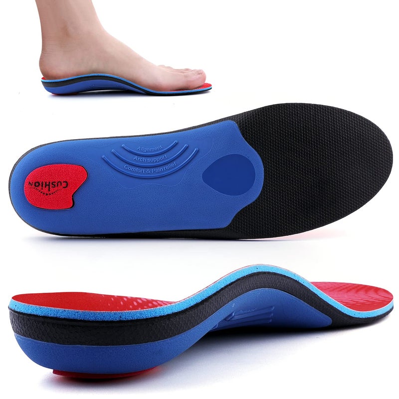 walkomfy Walkomfy Heavy Duty Support Pain Relief Orthotics 210 lbs Plantar Fasciitis High Arch Support Insoles for Men Women Flat Feet Orthotic Insert Work Boot Shoe Insole Absorb Shock with Every Step 