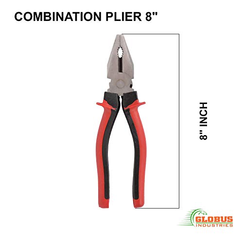 GLOBUS 803 Home Hand Tool KIT Pack of 3 PCS (8" PLIER, 1/2 LBS Hammer, 6" Wire Stripper) with Tool KIT Bag - Image 3