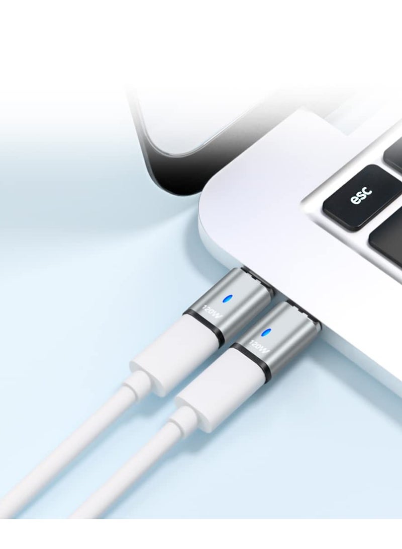 SYOSI USB C Magnetic Adapter 2 Pack Magnetic USB C Straight Adapter Support PD 100W Quick Charge 480Mbps Data Transfer Compatible with MacBook Pro Air and More Type C Devices - Image 4