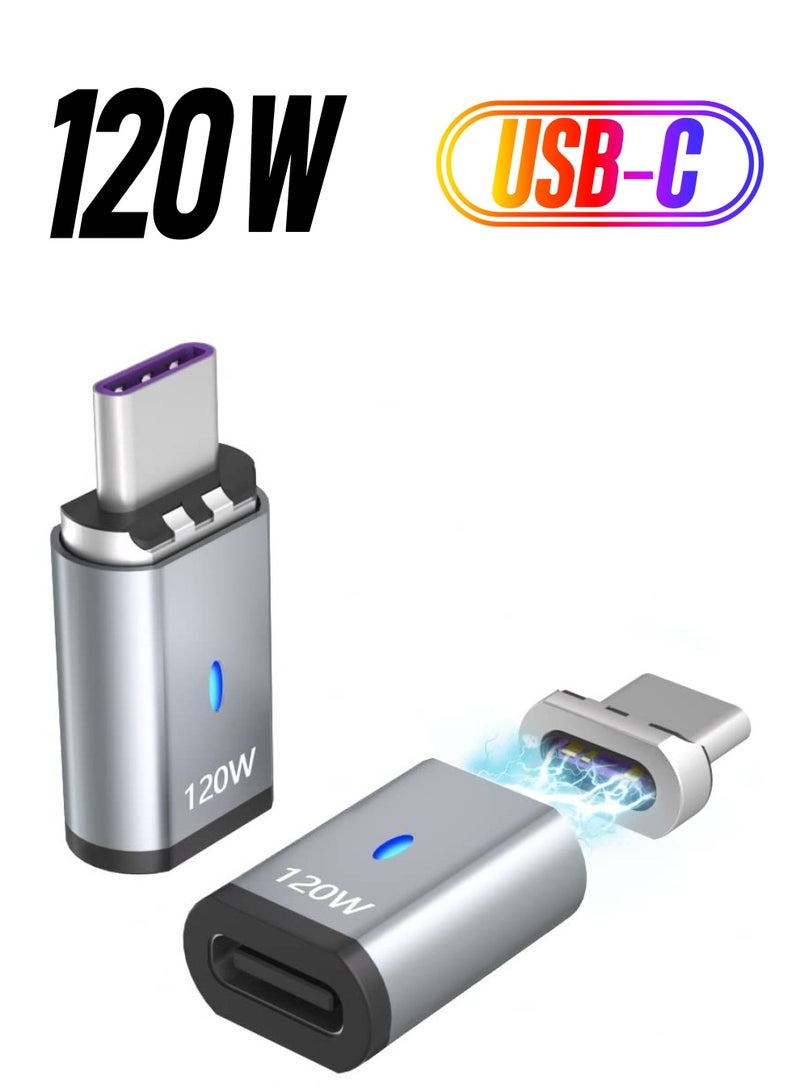 SYOSI USB C Magnetic Adapter 2 Pack Magnetic USB C Straight Adapter Support PD 100W Quick Charge 480Mbps Data Transfer Compatible with MacBook Pro Air and More Type C Devices - Image 1