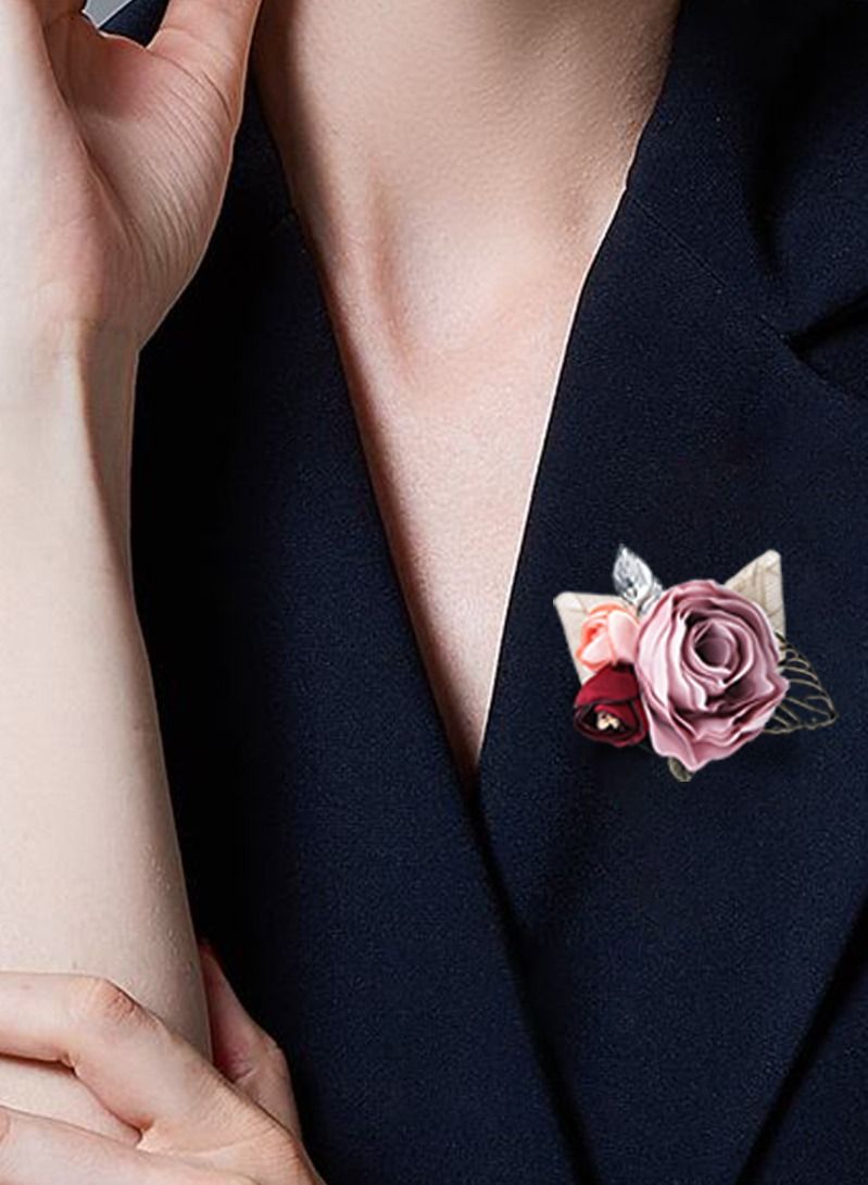 ريرلي الحرير زهرة بروش بروش زهرة طوق جميل بروش من القماش للرجال والنساء العام - Image 2