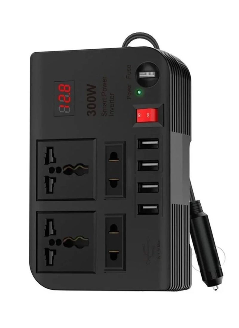 Generic - Multi functional Car Power Inverter 300W 4 USB Port 4 Socket - Image 1