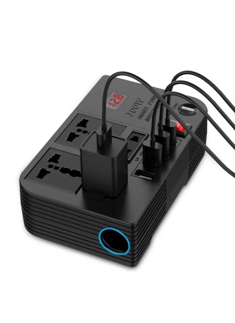 Generic - Multi functional Car Power Inverter 300W 4 USB Port 4 Socket - Image 1