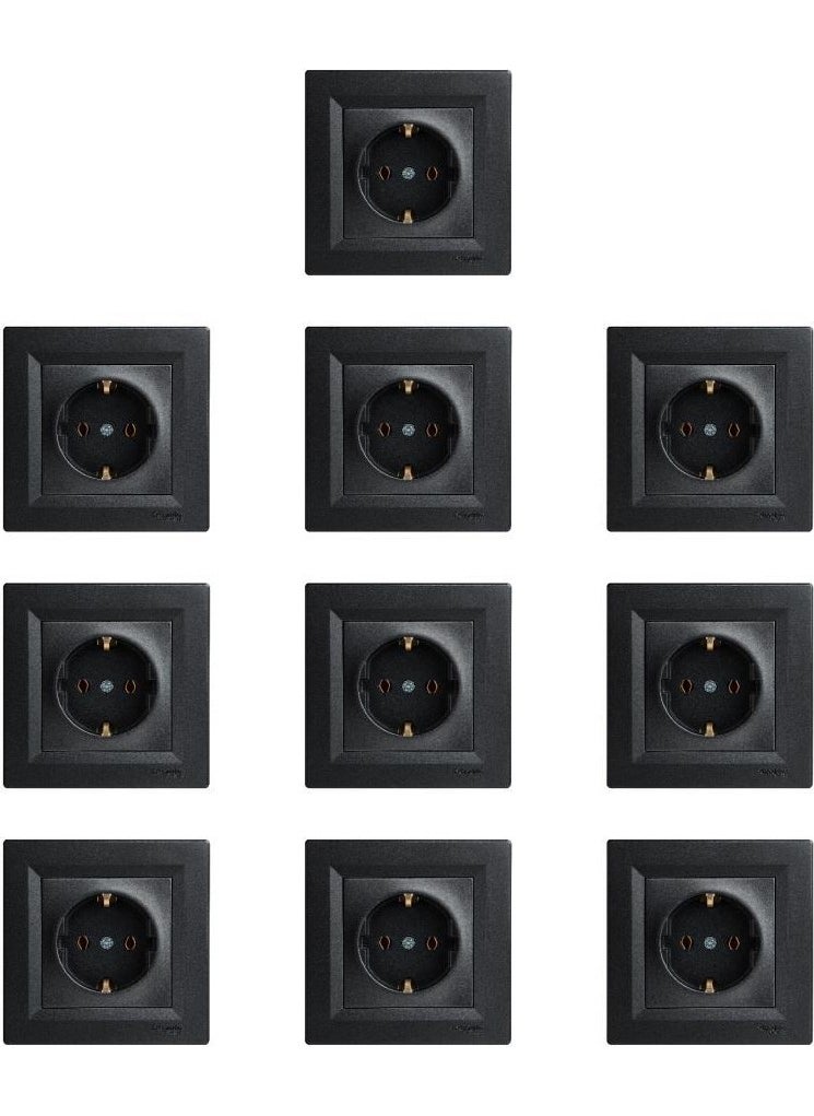 Asfora Plus Series Anthracite Grounded Socket 10 L