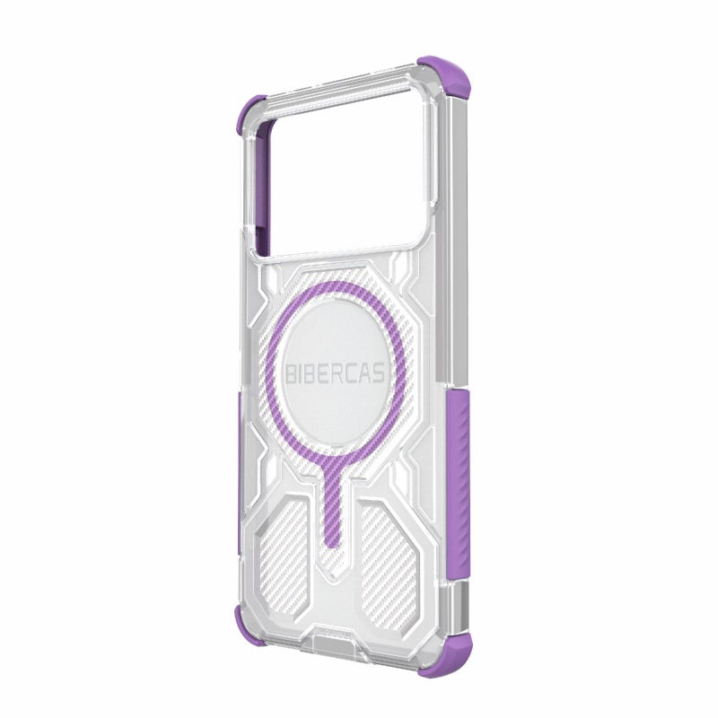 BIBERCAS For Redmi K70E Transparent Color Series Magsafe Air Bag Shockproof Phone Case(Purple) - Image 3