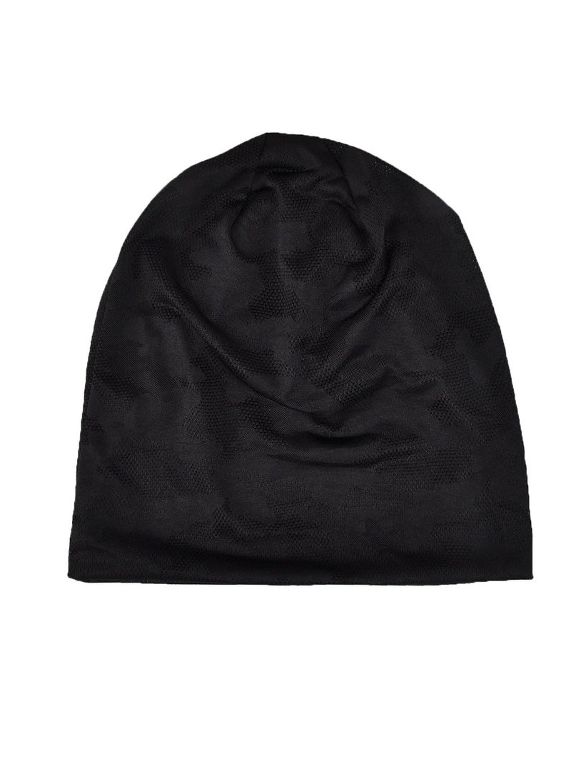 Loquat Infinity Scarf Headwear Cap Mesh Breathable Beanie Hat Black  - Image 2