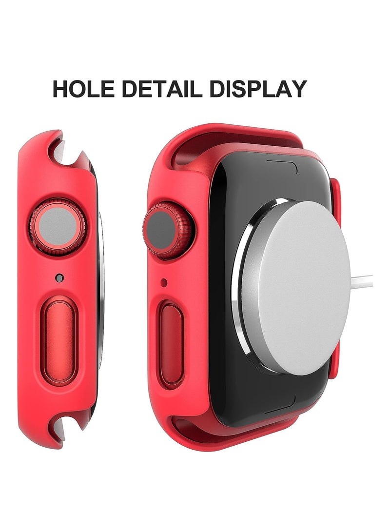 Classic Smartwatch Tempered Glass Screen Protector Case For Apple Watch Series 7,8 And 9 (41mm) - Red - Image 3