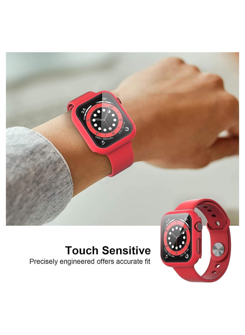 Classic Smartwatch Tempered Glass Screen Protector Case For Apple Watch Series 7,8 And 9 (41mm) - Red - Image 4