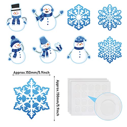 Outus 45 Pcs Winter Cutouts Snowflake Accents Paper Cutouts Name Tags Seasonal Bulletin Board Tree Displays Classroom Decoration for Teacher Student Homeschool Christmas Supplies Snowman Style - Image 3