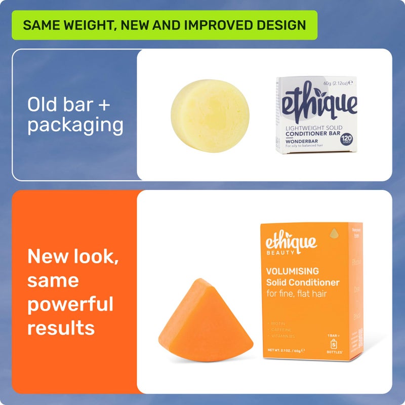 Ethique Volumizing Conditioner Bar with Biotin for thin, fine hair - Plastic-Free, Vegan, Cruelty-Free, 2.12 oz - Image 2