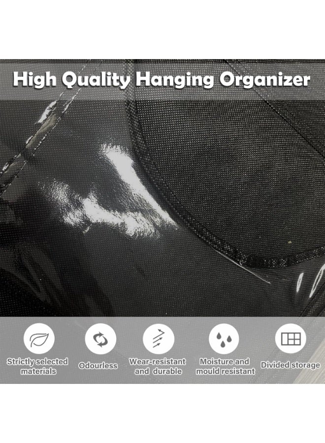 PTTIMFFM Over Door Hat Organizer with 24 Clear Pockets, Hanging Cap Storage Rack for Baseball Hats, Closet & Wall Mount Hat Holder - Image 4