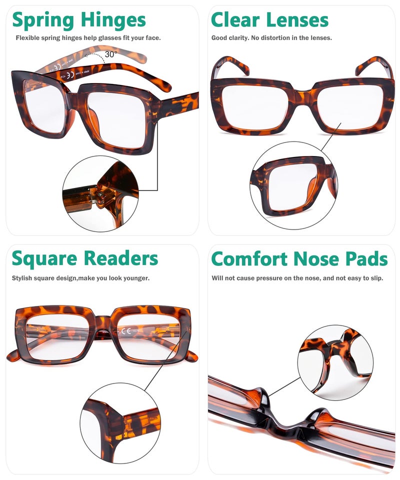 آي كيبر Eyekepper 4 Pack Syng Reading Classes Women - Toreers Square Square Torees - Image 4
