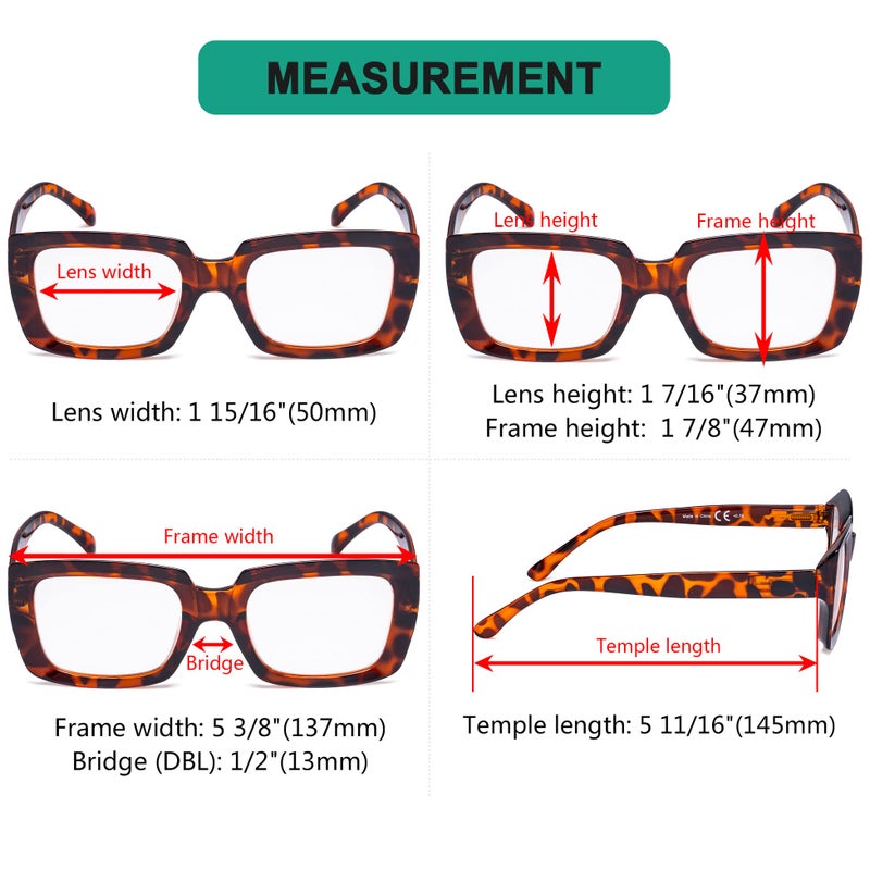 آي كيبر Eyekepper 4 Pack Syng Reading Classes Women - Toreers Square Square Torees - Image 2
