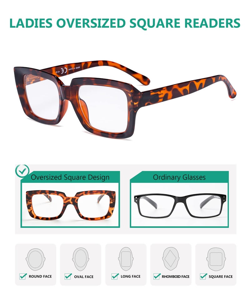 آي كيبر Eyekepper 4 Pack Syng Reading Classes Women - Toreers Square Square Torees - Image 3