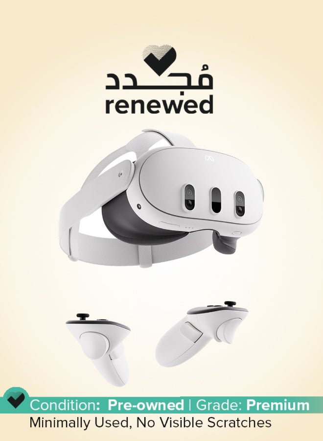 ميتا مجدد - كويست 3 512 جيجابايت - سماعة رأس متقدمة للواقع المختلط مع وحدات تحكم تاتش بلس وتجربة كويست+ لمدة 3 أشهر - Image 1