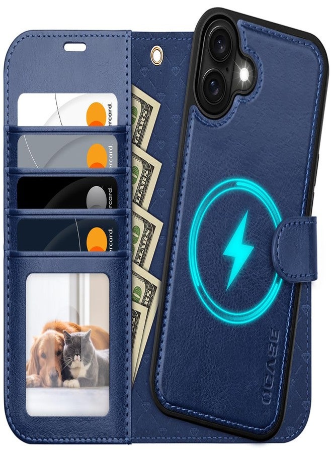 OCASE for iPhone 16 Plus Case, Detachable 2 in 1 PU Leather Wallet Case with RFID Blocking, Wireless Charging, Card Holders, Kickstand, Shockproof Removable Phone Cover, Blue - Image 1
