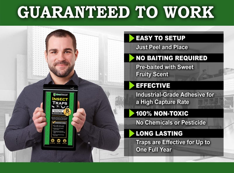MaxGuard Extra Large Insect Traps (8 Traps) | Non-Toxic Extra Sticky Pre-Baited Glue Board, Trap & Kill Most Crawling Insects, Bugs, Spiders, Crickets, Scorpions, Cockroaches, Centipedes, Snakes. - Image 2
