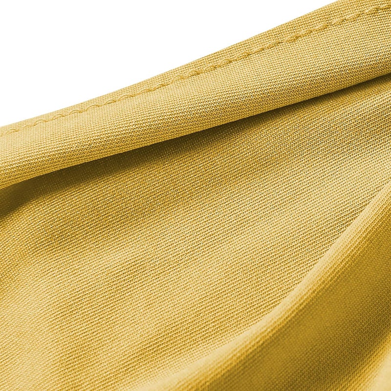 Obstal 50 PCS Spandex Stretch Chair Sashes Bows for Wedding Reception- Universal Elastic Chair Cover Bands with Buckle Slider for Banquet, Party, Hotel Event Decorations Gold Sashes - Image 4
