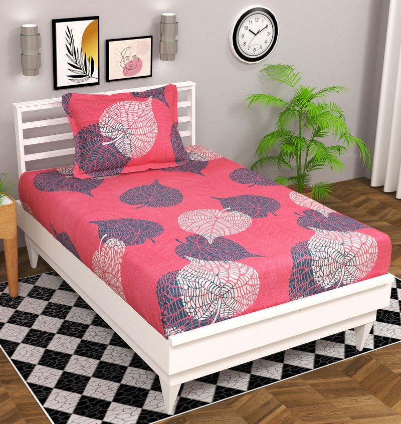 BSB HOME Single Bedsheet Combo (Pack of 4) | Soft Brushed Microfiber 144 TC - Set of 4 bedsheet with 4 Pillow Cover - Breathable & Wrinkle Free - 8 Pcs Set | Multicolour,Floral - Image 2