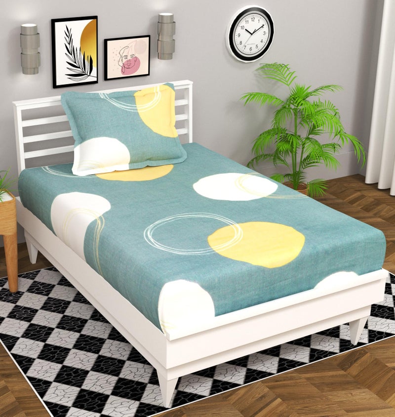 BSB HOME Single Bedsheet Combo (Pack of 4) | Soft Brushed Microfiber 144 TC - Set of 4 bedsheet with 4 Pillow Cover - Breathable & Wrinkle Free - 8 Pcs Set | Multicolour,Floral - Image 3