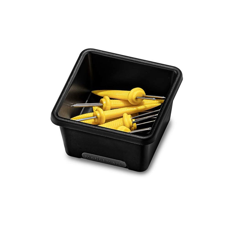 madesmart Drawer Organizer 3 x 3 Square Plastic Bin for Home Organization  Soft-grip Lining  Non-slip Feet  BPA-free  Carbon - Image 1