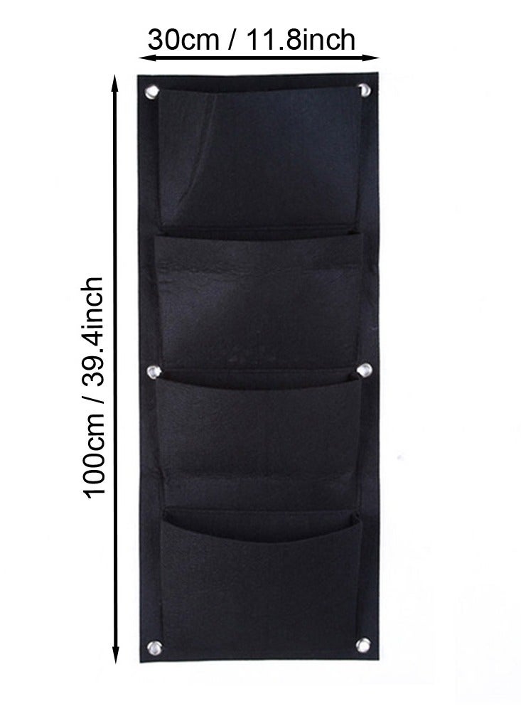 4 Pockets Garden Wall Planter Vertical Flower Plants Hanging Planting Growing Bag Pot Container - Image 4